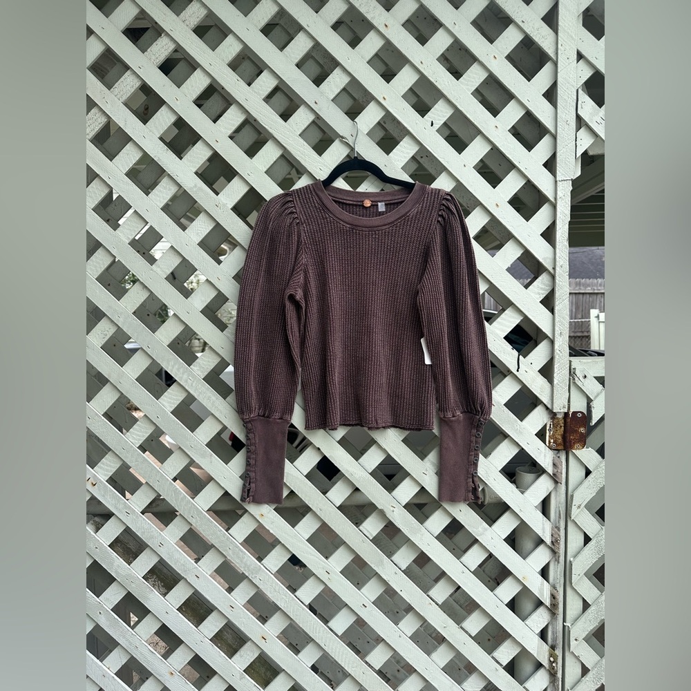 Free People Chocolate Knit Blouse - Picture 5 of 6